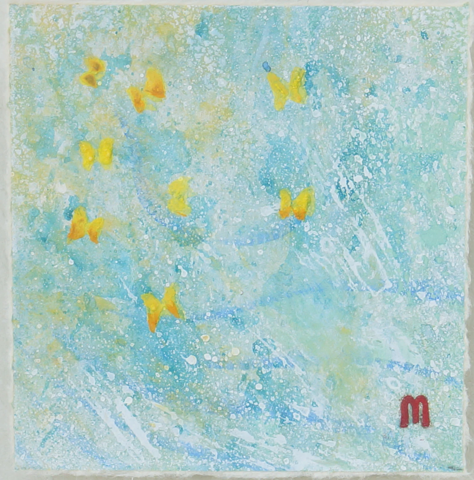 羽ばたきを描いた日本画作品