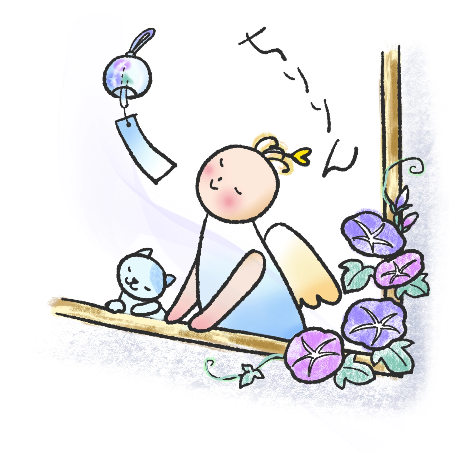 風鈴を描いた日本画作品